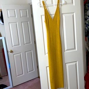 Long mustard colored Codigo dress. Size M